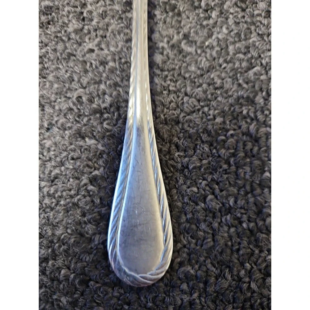 Set Of 5 Soup Spoons Cambridge Carlyle Frost Stainless Rope Trim 8
